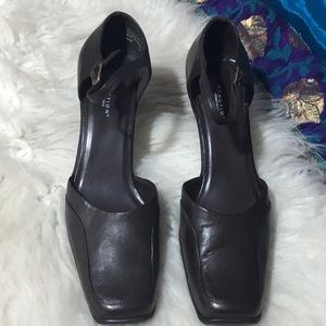 Kenneth Cole Reaction brown leather ankle closure heeled shoes Size 11